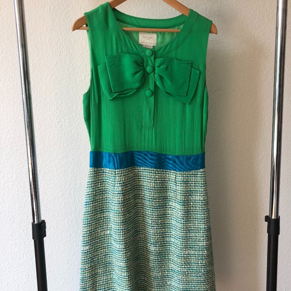Lightly worn Kate Spade Dress with Bow and Tweed